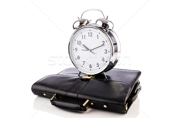 Alarm clock and briefcase isolated on white Stock photo © Elnur