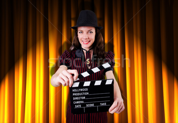 Nő gengszter film film háttér biztonság Stock fotó © Elnur
