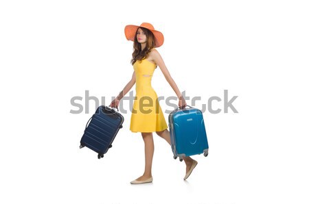 Stock photo: Travel vacation concept with luggage on white