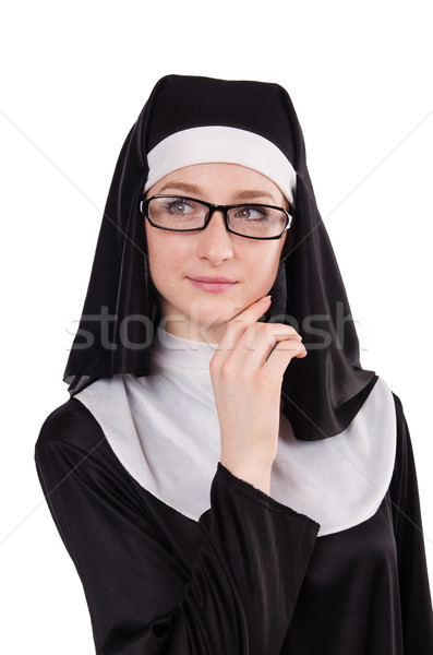 Jovem freira isolado branco beleza adorar Foto stock © Elnur
