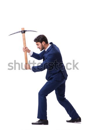 Aggressive man with baseball bat on white Stock photo © Elnur