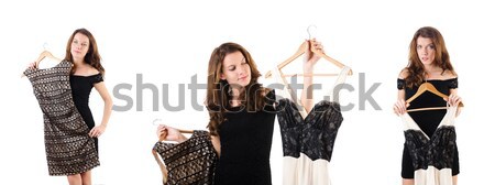 Blond haren meisje zwarte avondkleding geïsoleerd Stockfoto © Elnur