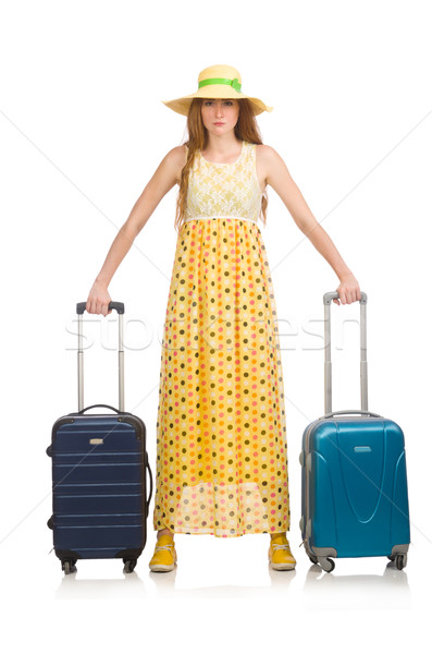 Woman in travelling concept on white Stock photo © Elnur