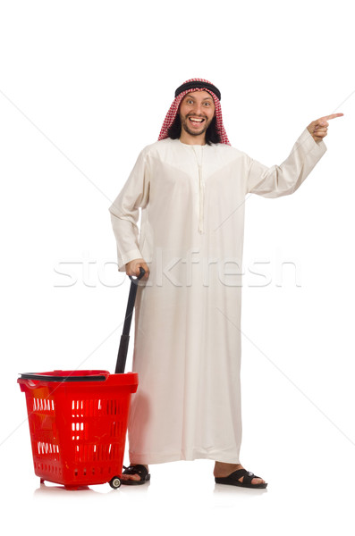 Arab man doing shopping isolated on white Stock photo © Elnur
