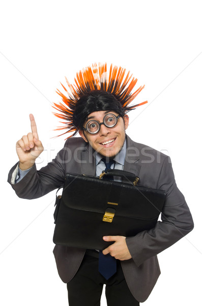 Funny man with mohawk hairstyle Stock photo © Elnur