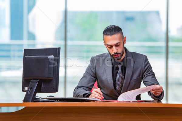 Man businessman working at this desk Stock photo © Elnur