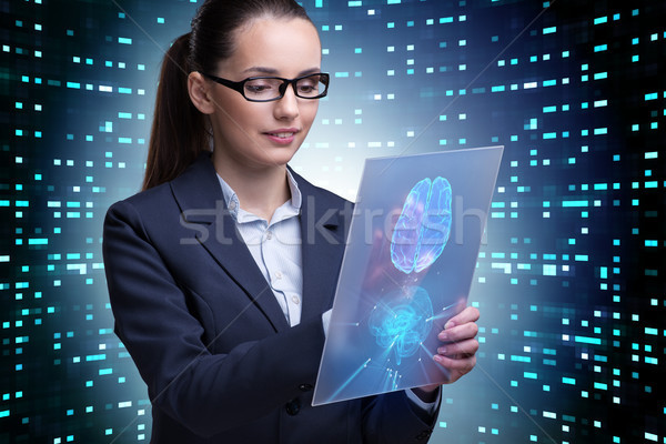 Businesswoman in artificial intelligence concept Stock photo © Elnur