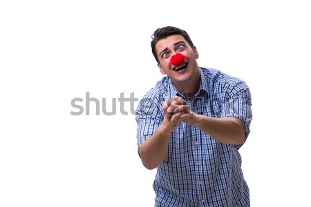 Grappig man clown geïsoleerd witte partij Stockfoto © Elnur