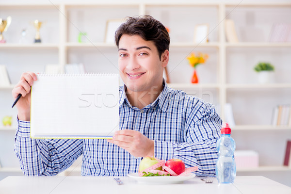 The man on special diet programm to lose weight Stock photo © Elnur