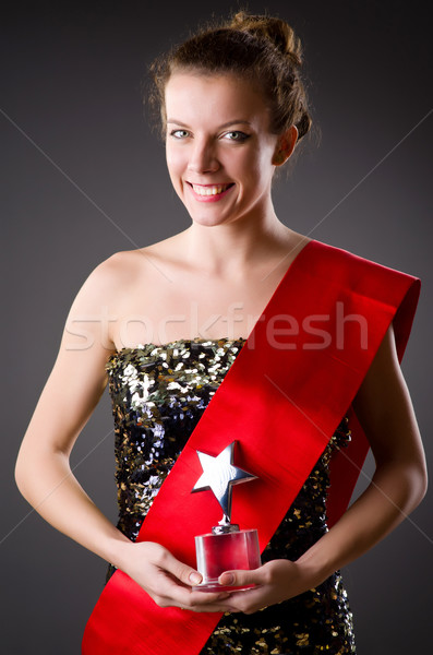 Stock photo: Woman winning the beauty contest