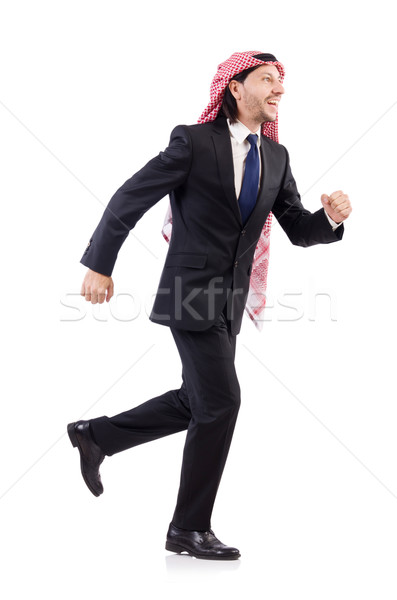 Running arab man isolated on white Stock photo © Elnur