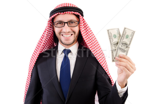 Arab businessman with dollar isolated on white Stock photo © Elnur