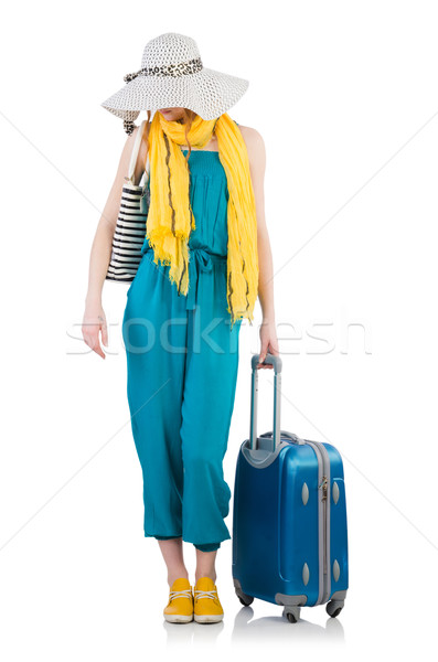 Stock photo: Woman ready for summer holiday isolated on white