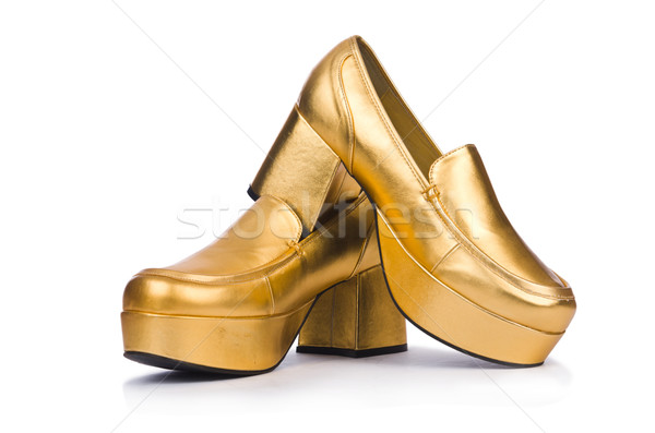 Golden woman shoes isolated on the white Stock photo © Elnur