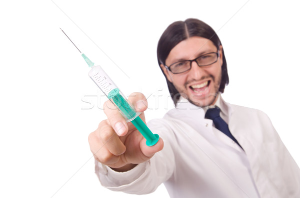 Tineri medic de sex masculin izolat alb faţă medic Imagine de stoc © Elnur