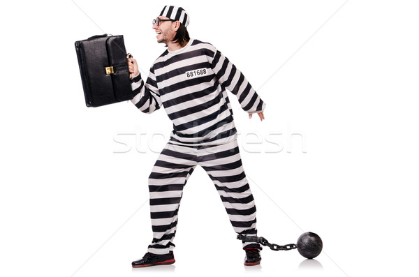 Stock photo: Prison inmate isolated on the white background