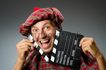 Funny scotsman with smoking pipe Stock photo © Elnur