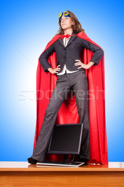 Businesswoman in superwoman concept Stock photo © Elnur