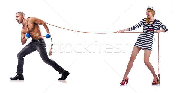 Tug of war concept on white Stock photo © Elnur