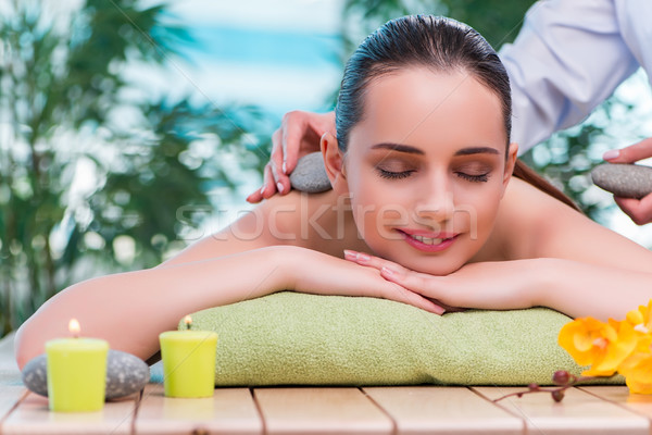 Young woman during massage session Stock photo © Elnur