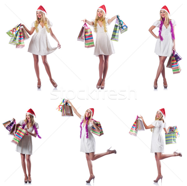 Woman with shopping bags isolated on white Stock photo © Elnur