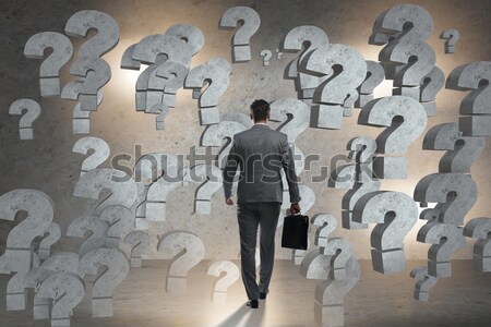 Empresario preguntas negocios signo trabajador Foto stock © Elnur