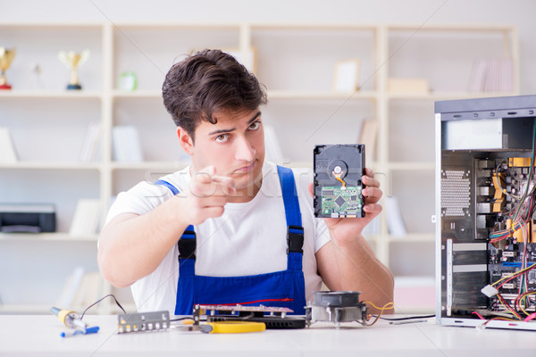 Foto stock: Computador · homem · indústria