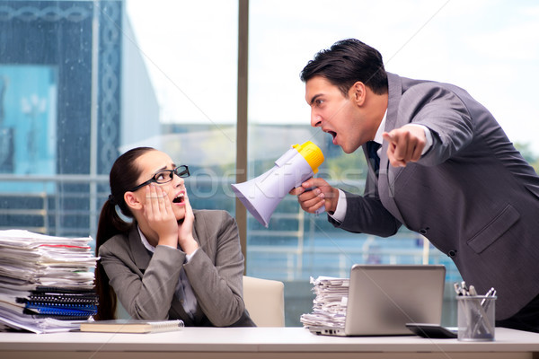 Boss yelling at his team member Stock photo © Elnur