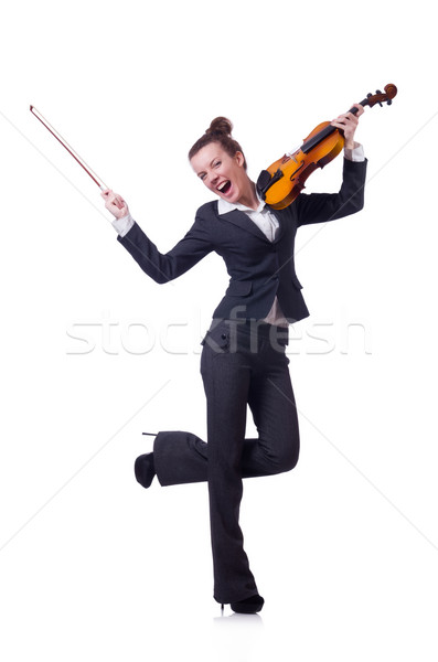 üzletasszony izolált fehér nő koncert hegedű Stock fotó © Elnur