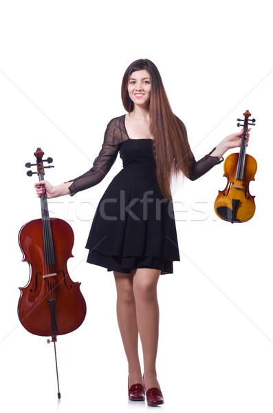 Woman playing violin isolated on the white Stock photo © Elnur