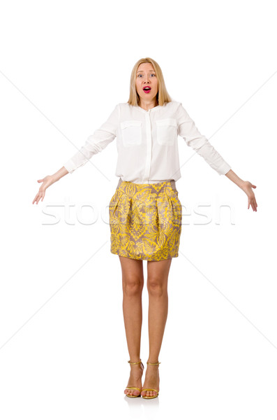 Stock photo: Emotional woman isolated on the white
