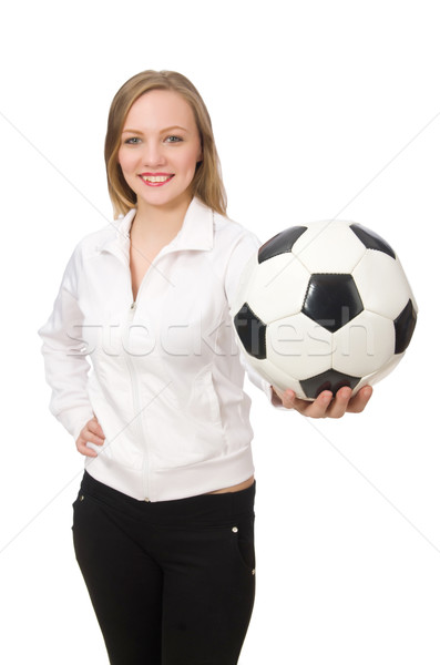 Zdjęcia stock: Kobieta · sportowe · kostium · odizolowany · biały