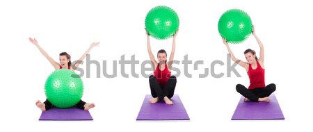 Set of photos with model and swiss ball Stock photo © Elnur