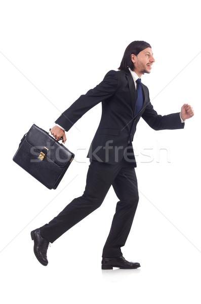 Businessman rushing isolated on the white background Stock photo © Elnur