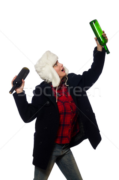 Woman with hat in funny concept Stock photo © Elnur