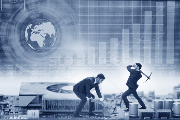 商人 採礦 錢 因特網 技術 安全 商業照片 © Elnur