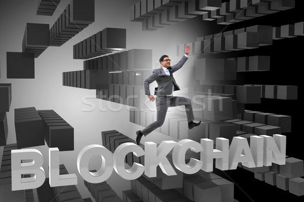 Concept of blockchain in modern business Stock photo © Elnur