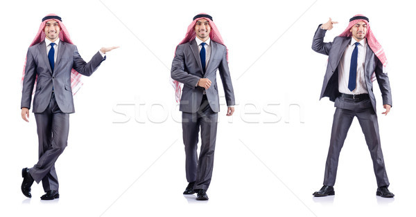 Set fotografii arab om de afaceri fericit muncă Imagine de stoc © Elnur