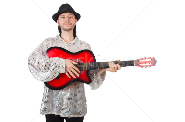 Guitarrista aislado blanco música fiesta fondo Foto stock © Elnur