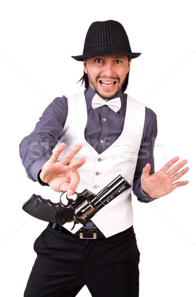 Man with gun isolated on the white Stock photo © Elnur