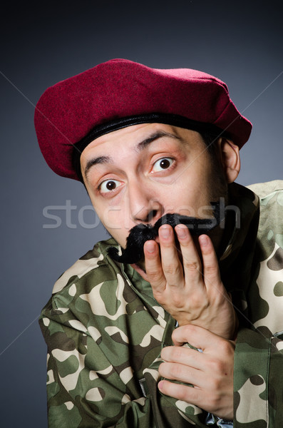 Funny soldier in military concept Stock photo © Elnur