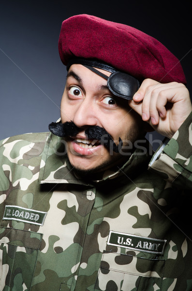 Funny soldier in military concept Stock photo © Elnur