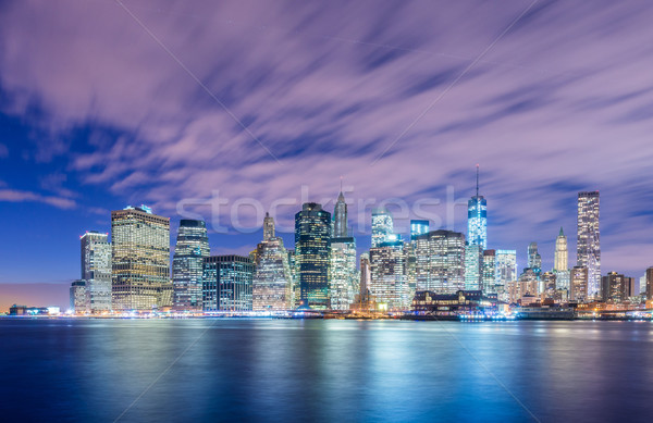 Night panorama of Manhattan in New York, USA Stock photo © Elnur