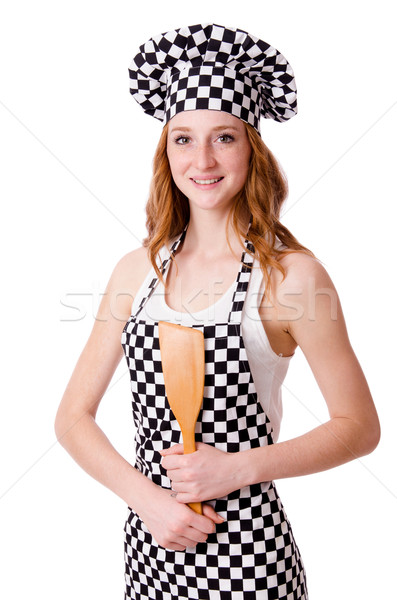 Female chef isolated on white Stock photo © Elnur