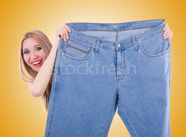 Diäten Jeans glücklich Fitness Ausübung jungen Stock foto © Elnur