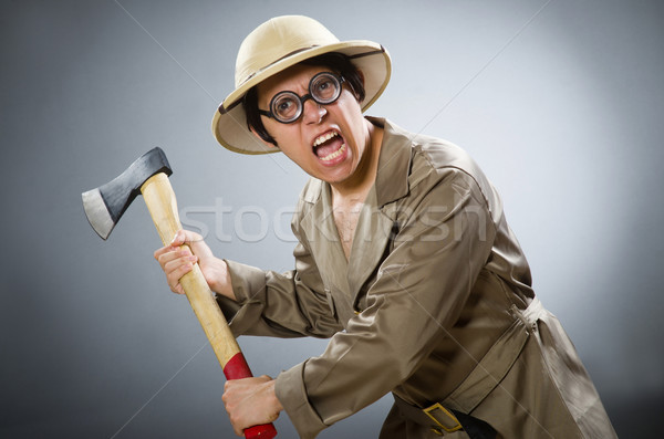 Man wearing safari hat in funny concept Stock photo © Elnur