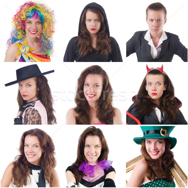 Collage of many faces from same model Stock photo © Elnur