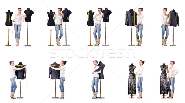 ストックフォト: 女性 · テーラー · 作業 · ドレス · ファッション · 作業