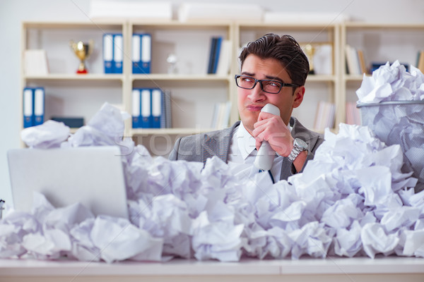 The businessman in paper recycling concept in office Stock photo © Elnur