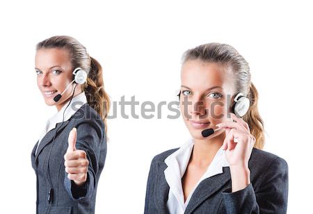 Call center assistant responding to calls Stock photo © Elnur